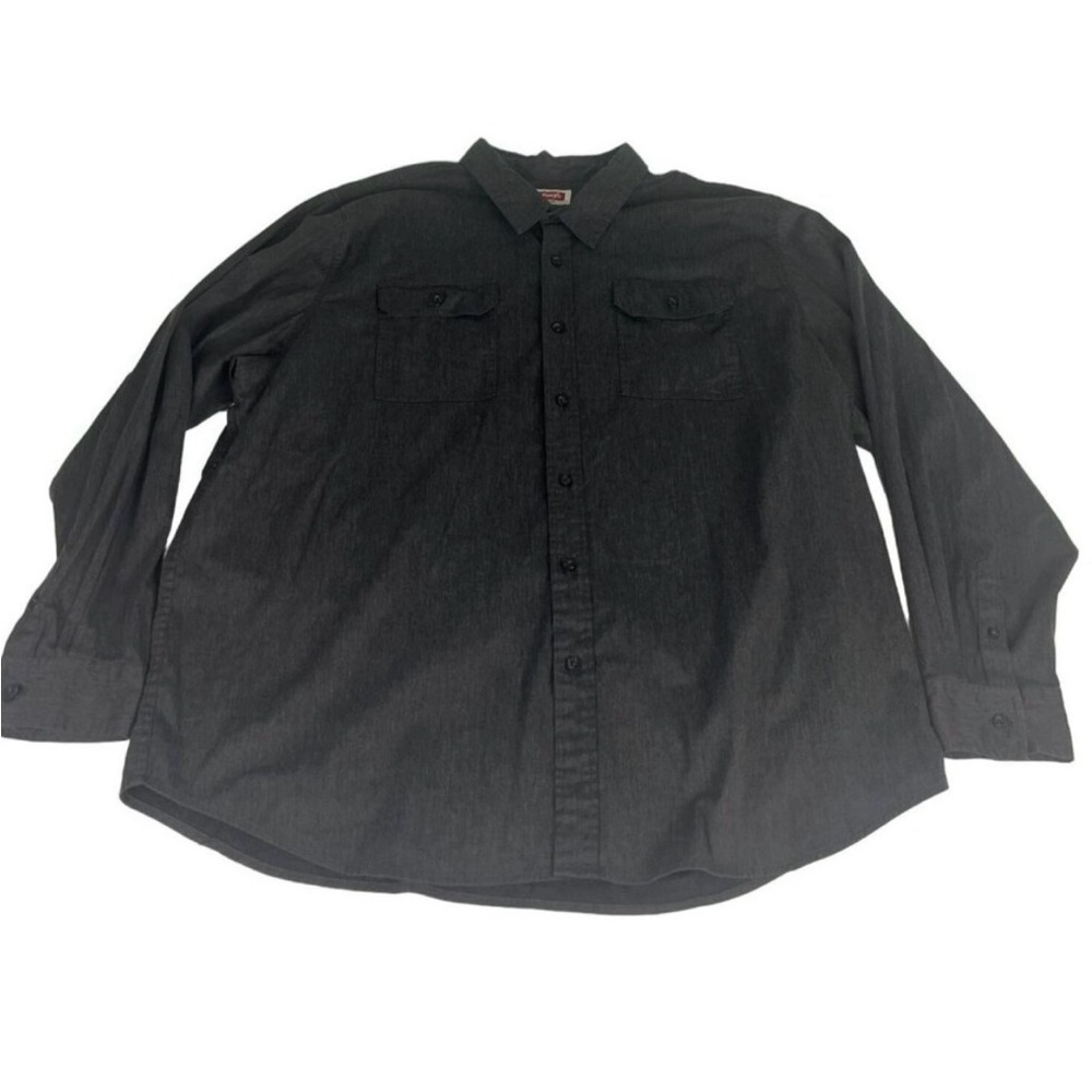 Wrangler Button Up Shirt Men's 3XL Black Collared Long Sleeve Western Cowboy
